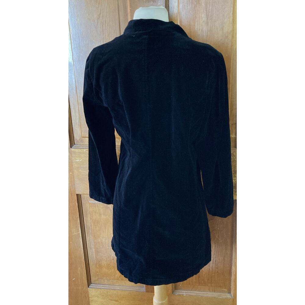 J.Jill Women’s Long Velvet Jacket Sz 6P Black Classic Modern Goth Vampire - Picture 2 of 8